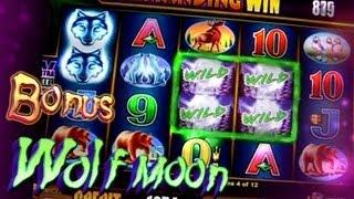 2 Bonuses on Wolf Moon - Lucky Zone - 1c Aristocrat Video Slots