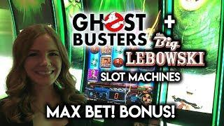 NEW SLOT Machines! Ghostbusters and The BIG Lebowski! Max BET BONUS!!!