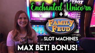 MAX BET BONUS! First Time Getting the Free Spins on the Family Feud Slot Machine!