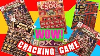 FANTASTIC Scratchcard Game"12 Months Richer"Christmas Countdown"Festive £500s"£100 Loaded"Bingo"