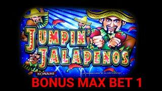 •️•JUMPIN JALAPEÑOS - BONUS MAX BET •BY KONAMI SLOT MACHINE