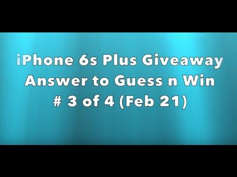 ** iPhone 6s Plus Giveaway ** Answer to Guess n Win 3 of 4 ** SLOT LOVER **