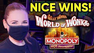 BONUS WINS! Picked The Best! Monopoly And World Of Wonka Slot Machines!
