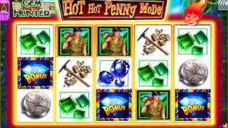 HOT HOT PENNY GEM HUNTER Penny Video Slot Casino Game with a FREE SPIN BONUS