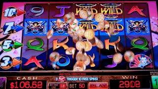 Fuji Slot Machine Bonus + NICE Line Hit - 10 Free Games with Straight Shot Multipliers