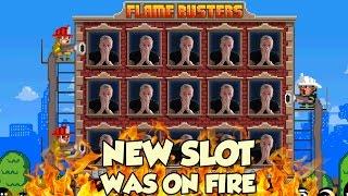 Online Slot - Flame Busters Big Win and bonus round (Casino Slots)