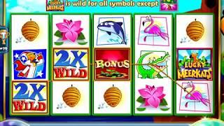 LUCKY MEERKATS Video Slot Casino Game with a "HUGE WIN" BONUS
