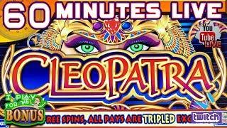 •60 MINUTES LIVE • CLEOPATRA 1 & 2 • PLAY from the SLOT MUSEUM