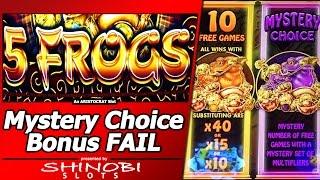 5 Frogs Slot Bonus - Mystery Choice Fail, Great Choice - Not So Great Free Spins