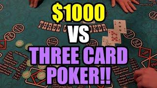Three Card Poker! Hitting The 6 Card BONUS! $1000 Buy In!