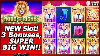 Pride of Riches Slot - Super Big Win Bonus!! Lions Weren't Sleeping Tonight in new Konami game!
