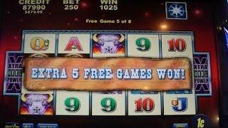 Buffalo Moon BIG BIG WIN MAX BET Slot Machine Bonus Round Free Games + RETRIGGERS!
