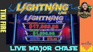 LIVE! Lightning Link Slot Machine Tiki Fire $1,000 Major Chase