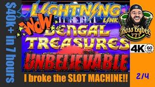$40k in 7 HOURS! Ep2! 5 JACKPOTS! Bengal Treasures Lightning Link