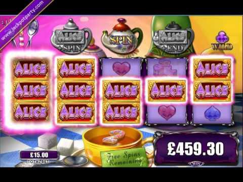£2672.70 MEGA BIG WIN (178 X STAKE) ALICE AND THE MAD TEA PARTY ™ BIG WIN SLOTS AT JACKPOT PARTY