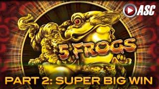 5 FROGS | Aristocrat - PART 2 of 2: SUPER BIG Win! Slot Machine Bonus