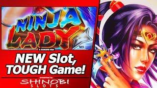 Ninja Lady Slot - First Look at Tough New Konami game w/Live Play, Free Spins and Re-Spin Feature