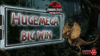 HUGE MEGA BIG WIN ON JURASSIC PARK SLOT - DILIPHOSAURUS BONUS - 6€ BET!