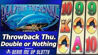 Dolphin Treasure Slot - Throwback Thursday, Double or Nothing Live Play