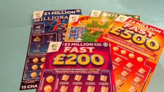 Scratchcards..FAST 500..FAST 200..Millionaire 7's..LUCKY LINES..9x LUCKY..100,000,Red..