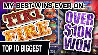 ⋆ Slots ⋆ MY 10 BIGGEST WINS EVER Playing Lightning Link: Tiki Fire ⋆ Slots ⋆ Over $10,000 Won!