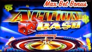 ACTION CASH SLOT - MAX BET BONUS FEATURE! - *NICE WIN* - Slot Machine Bonus