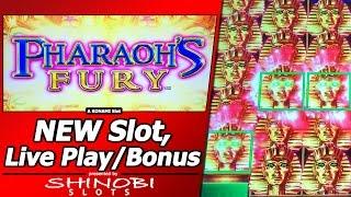 Pharaoh's Fury Slot - Live Play, Line Hits and Free Spins Bonuses in New Konami game