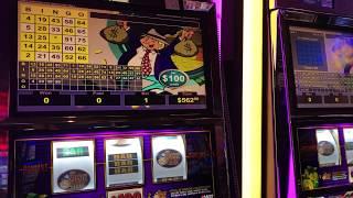 "LIVE HANDPAY" $100 Mr Money Bags "Valentine Bingo Pattern" Choctaw Casino, Durant,OK