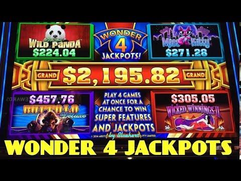 WONDER 4 JACKPOTS slot machine LIVE PLAY/ 5 BONUSES/ PROGRESSIVE WIN!