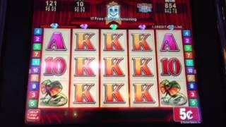 Outback Mystery - Konami slot machine bonus win (nickel denomination)
