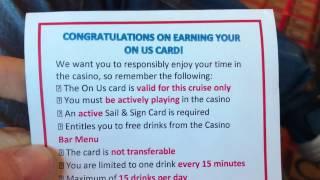 Carnival Cruise Line Slot Machine Casino Free Drink Beverage Card