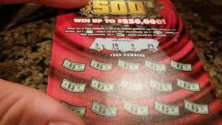 $250,000 FISTFUL OF $500'S! $5 ILLINOIS LOTTERY SCRATCH OFF TICKET!