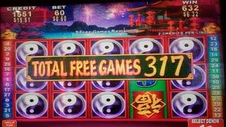 China Shores Slot Machine Bonus + Retriggers - 357 FREE SPINS - MEGA BIG WIN (#2)