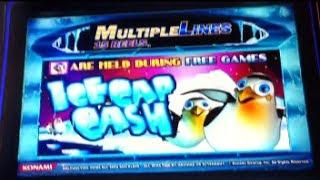 Ice Cap Cash - Konami - Slot Bonus Win w/ Re-triggers