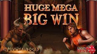 HUGE MEGA BIG WIN ON MINOTAURUS SLOT (ENDORPHINA) - 1€ BET!