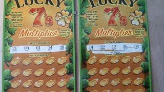 Playing TWO Lucky 7's Multiplier Instant Lottery Tickets