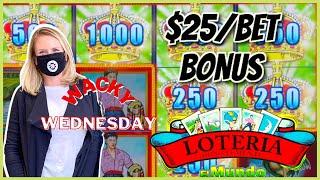 WACKY WEDNESDAY W/ GRETCHEN #4 Very Cherry & LOTERIA HIGH LIMIT $25 MAX BET Bonus Round Slot Machine