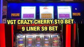 $10 BET VGT CRAZY CHERRY & $9 BET 9-LINER SLOTS AT CHOCTAW CASINO DURANT! #BUILDIT