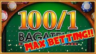 MAX BETTING!! 100 to 1 Bagatelle BOOKIES ROULETTE !