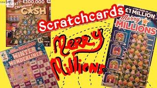 Scratchcards. Pot of Gold..Merry Millions..Winter Wonderlines.,Christmas Cash.Gold Tripler
