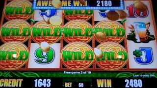 Wild Lepre'coins Slot Machine Bonus - 10 Free Games with Random Wilds - Nice Win