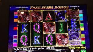 Cats Slot Bonus Round at $75/pull at Lodge Casino Colorado