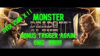 DEAD OR ALIVE 2 (NETENT) MONSTER BONUS TRIGGER AGAIN!!! AT DOUBLE LAST WEEKS STAKE OMG!!!!