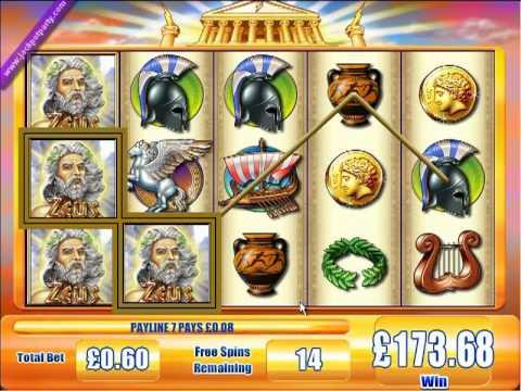 £296.68 MEGA BIG WIN WIN (494X STAKE) ON ZEUS™ ONLINE SLOT AT JACKPOT PARTY®