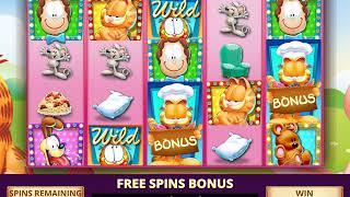GARFIELD Video Slot Game with a FAT CAT FREE SPIN BONUS