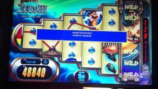 Zeus III Slot Machine Bonus - Line Hit - HUGE WIN - Hand pay! Jackpot!