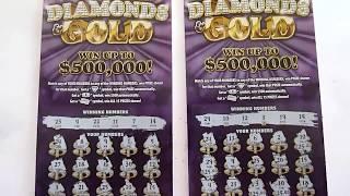 GOOD WIN - Scratching off TWO $10 Instant Lottery Tickets - Diamonds and Gold