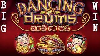 BIG WIN - Dancing Drums Slot Machine Bonus - 3 Spins