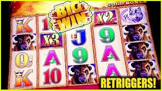 SAVED BY LAST SPIN RETRIGGERS PAYS BIG ON BUFFALO GOLD SLOT MACHINE COIN SHOW!