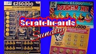 Scratchcards.•.•£250,000 Blue....Dough me the Money......Bee Lucky...etc